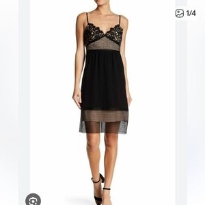 Theory Black Mesh Detail Midi Dress